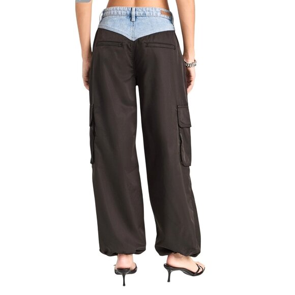 BLANKNYC By Anthropologie Cold Gem Trousers Womens Two-Tone Cargo Pants Size 31 - Picture 2 of 16